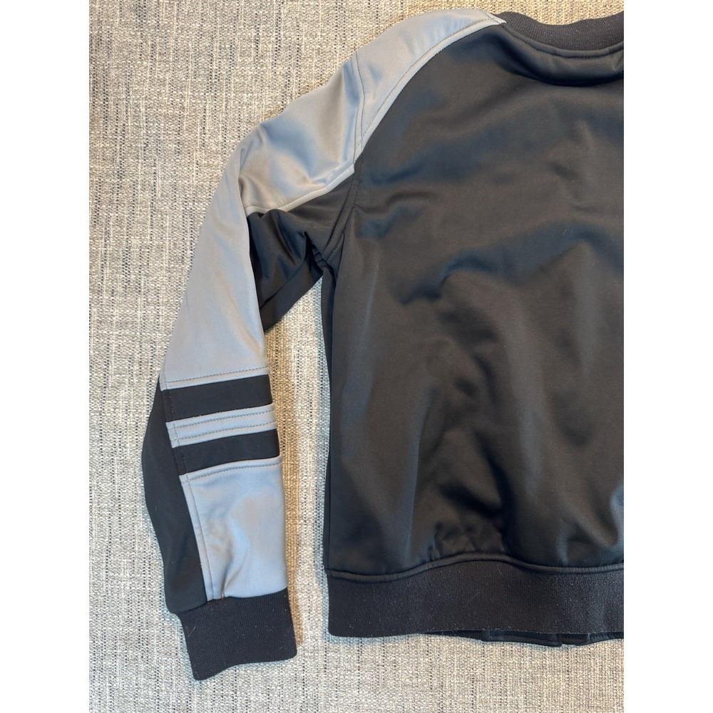 Bebe Jacket Womens Small Black Gray Sport Full Zip Bomber Fleece Activewear Lady - Picture 9 of 14